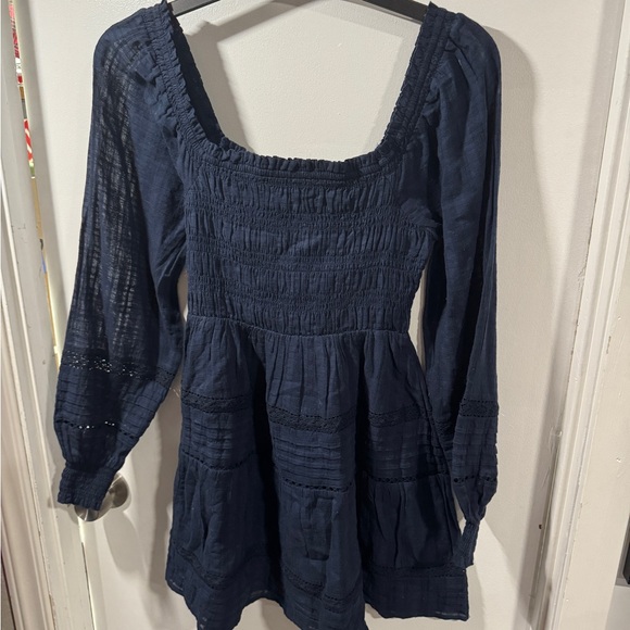American Eagle Outfitters Dark Blue Long Sleeve Dress - Picture 2 of 7